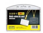 KEJEA Suport dublu, PS rigid, pentru ID carduri, 90 x 55mm, orizontal, 5 buc/set, KEJEA - transparent cristal (KJ-T-190H)