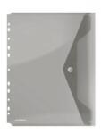DONAU Folie protectie doc. A4, clapa laterala, inchidere cu capsa, 4/set, 200 microni, DONAU - fumuriu (DN-8540001PL-02)