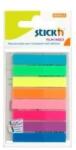 STICKN Stick index plastic transparent color 45 x 8 mm, 8 x 20 file/set, Stick"n - 8 culori neon (HO-21401)