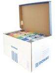 DONAU Container de arhivare cu capac deschidere superioara, carton 490gsm, DONAU - albastru/alb (DN-7665301FSC-10)