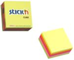 Stick'n Cub notes autoadeziv 51 x 51 mm, 250 file, Stick'n - 5 culori neon (HO-21203)