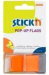 STICKN Film index autoadeziv 45 x 25mm, 50 file/set, cu dispenser, Stick"n Pop-up - transparent/portocaliu (HO-26031)