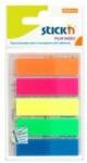 STICKN Stick index plastic transparent color 45 x 12 mm, 5 x 25 file/set, Stickn - 5 culori neon (HO-21050)
