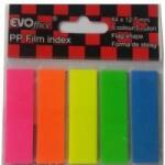 EVO Stick index plastic transparent color 44 x 12.7 mm, 5 x 20 buc/set EVO - 5 culori neon (EV6D04)