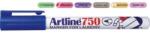 ARTLINE Marker ARTLINE 750, pentru textile, corp metalic, varf rotund 0.7mm - albastru (EK-750-BL)