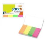 STICKN Stick index hartie color 50 x 20 mm, 4 x 50 file/set, Stick"n - 4 culori neon (HO-21205)