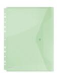 DONAU Folie protectie doc. A4, clapa laterala, inchidere cu capsa, 4/set, 200 microni, DONAU - verde transparent (DN-8540001PL-06)