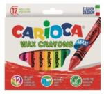 CARIOCA Creioane cerate, rotunde, lavabile, D-12mm, 12 culori/cutie, CARIOCA Wax Crayon Maxi (CA-42369)