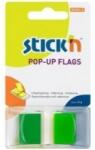 STICKN Film index autoadeziv 45 x 25mm, 50 file/set, cu dispenser, Stick"n Pop-up - transparent/verde (HO-26023)