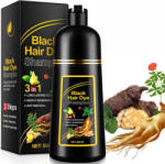 Nova Kiss Sampon 3 in 1 pentru Vopsirea Parului Negru, Acoperirea Parului Alb, Regenerare cu Ghimbir, 500 ml