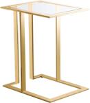 Settimo Masuta moderna aurie cu blat sticla Hudson 50x40 cm (EV077) Masa de cafea