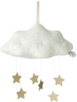 Picca Loulou Jucarie din plus Picca Loulou Nor decorativ alb cu stelute aurii - 34 cm