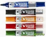 Pilot V-Board Master Táblamarker készlet 2.3 mm kúpos tartóval és szivaccsal 5 különböző szín