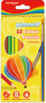 Keyroad Színes ceruza készlet akvarell, háromszögletű ecsettel 12 db/bliszter Keyroad Aqua Fun vegyes színek (KR971872)