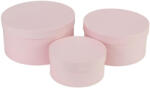  Kerek papírdoboz pasztellrózsa 3 db/szett