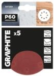GRAPHITE 58T289 tépőzáras csiszolókorongok 125 mm P60, 5 db (58T289)