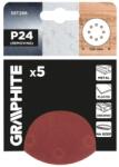 GRAPHITE 58T286 tépőzáras csiszolókorongok 125 mm P24, 5 db (58T286)