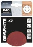 GRAPHITE 58T288 tépőzáras csiszolókorongok 125 mm P40, 5 db (58T288)