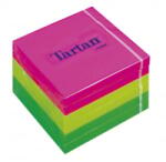Tartan Öntapadó jegyzettömb, 76x76 mm, 100 lap, 6 tömb/cs, , vegyes neon színek (LPT7676N) (LPT7676N)