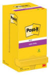 3M POST-IT Öntapadó jegyzettömb, 76x76 mm, 12x90 lap, 'Super Sticky', ultra sárga (LP654S12) (LP654S12)