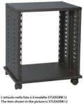 Proel STUDIORK12 Rack állvány 12U stúdió gurulós/fix, fekete, fém, ajtó: PXCOVER12N felszerelhetõ (STUDIORK12)