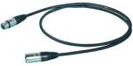 Proel STAGE275LU5 Mikrofonkábel, 5 m fekete, XLR 3FV és XLR 3MV csatlakozók, fémház, HPC210 kábel törésgátlóval (STAGE275LU5)