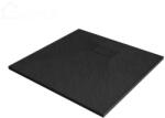 Welland Ultra Slim Zuhanytálca - Kőhatás - 80x80 cm - Fekete