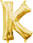 Amscan Gold, Arany mini K betű fólia lufi 33 cm (DPA3303301) - pepita