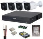 Dahua Sistem supraveghere Dahua 4 camere Full-Color 5MP, lentila 3.6mm, lumina alba 40m, microfon, DVR 4K Penta-brid, WizSense, 8 canale IP, HDD 1TB, accesorii (49702-)
