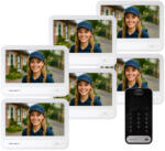 Techson 6 db TCTIS716WHITE + 1 db TCTDS302 Hatlakásos Video IP kaputelefon szett (TCTIS716WHITE_6db+TCTDS302)