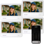 Techson 4 db TCTIS716WHITE + 1 db TCTDS302 Négylakásos Video IP kaputelefon szett (TCTIS716WHITE_4db+TCTDS302)