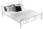 TEMPO KONDELA Ágy fém lemezes ágyráccsal, 180x200, fehér, BRITA NEW - kondela