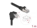 Delock Cablu de retea RJ45 Cat. 6 SFTP drept/unghi cu suruburi 1m Negru, Delock 80917 (80917)