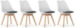  Set 4 scaune de sufragerie albe si negre BALI MARK