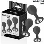 Addicted Toys - 3 darabos, gyöngyös szilikon análplug szett - szexvital