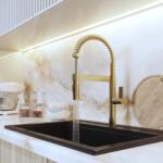Gamma Spirál new konyhai csaptelep szálcsiszolt arany, beépíthető (BSLN-BGD)