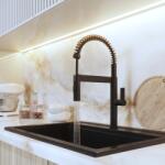 Gamma Spirál new konyhai csaptelep fekete, beépíthető (BSLN-BK)