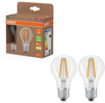 OSRAM 2x LED izzó A60 E27 2.2W = 40W 2700K 470lm Meleg 300° Izzószálas KLASSZIKUS ENERGIAHATÉKONYSÁG Osram (4099854253461)
