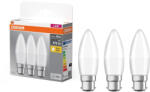 OSRAM 3x LED izzó B37 gyertya B22d 4.9W = 40W 470lm 2700K 200° Meleg fejelés Osram (4099854045936)