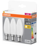 OSRAM 3x LED izzó B35 gyertya B22d 4W = 40W 470lm 2700K 300° Meleg fejelés Osram (4058075654358)