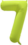 Amscan 7-es születésnapi szám fólia lufi - Neon sárga 86 cm