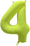 Amscan 4-es születésnapi szám fólia lufi - Neon sárga 86 cm