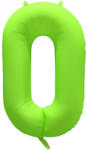 Amscan 0-ás születésnapi szám fólia lufi - Neon zöld 86 cm