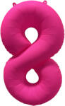 Amscan 8-as születésnapi szám fólia lufi - Neon rózsaszín 86 cm