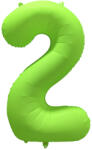 Amscan 2-es születésnapi szám fólia lufi - Neon zöld 86 cm