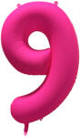 Amscan 9-es születésnapi szám fólia lufi - Neon rózsaszín 86 cm