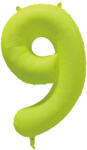 Amscan 9-es születésnapi szám fólia lufi - Neon sárga 86 cm