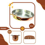 Fabricadetuica Pachet Chef, Tigaie din cupru 32cm + Set 6 recipiente condimente + Ceaun adanc 8 litri Ceaun