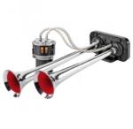 Seger Claxon cu compresor 2 goarne 34cm 26cm sunet bitonal 115dB 24V (ALM 09999)