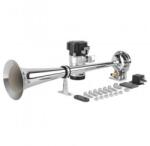 Seger Claxon cu compresor goarna cromata 35cm sunet mono 115dB 24V (ALM 09998)